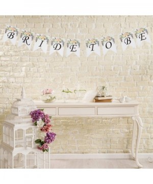 AERZETIX Bride To Be White Banner Flower Wedding Engagement Bride Shower Hen Night Party Decorations Supplies - CN18D3QCU7Q $...