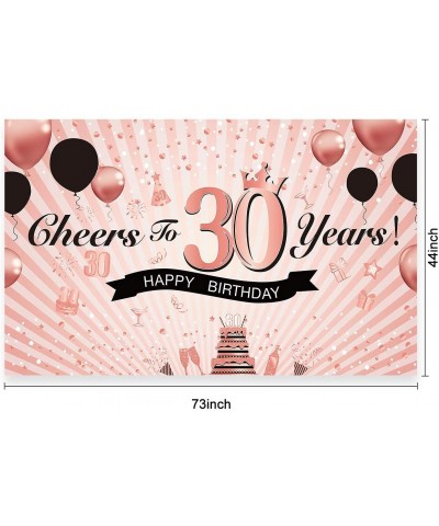 Luxiocio Happy 30th Birthday Party Decorations - Cheers to 30 Years Backdrop Banner - Rose Gold Thirty Birthday 30th Annivers...