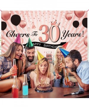 Luxiocio Happy 30th Birthday Party Decorations - Cheers to 30 Years Backdrop Banner - Rose Gold Thirty Birthday 30th Annivers...