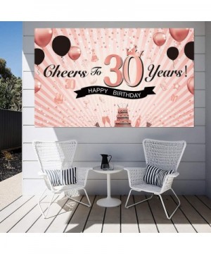 Luxiocio Happy 30th Birthday Party Decorations - Cheers to 30 Years Backdrop Banner - Rose Gold Thirty Birthday 30th Annivers...