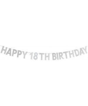 Happy 18th Birthday Banner - 18th Birthday-18th Anniversary Party Decorations Supplies - Silver - CY1879AAWKT $5.87 Banners &...