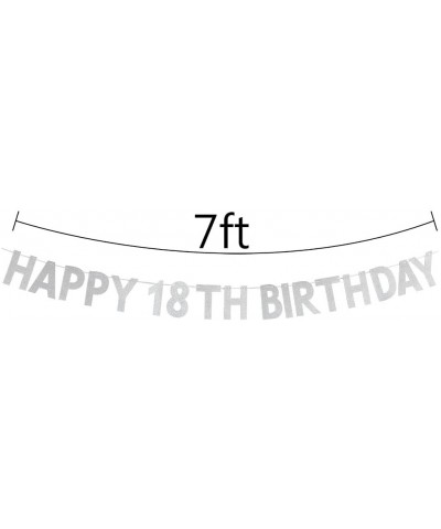 Happy 18th Birthday Banner - 18th Birthday-18th Anniversary Party Decorations Supplies - Silver - CY1879AAWKT $5.87 Banners &...