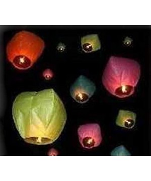 Rainbow Love 10 Pack Multicolor Color Chinese Sky Lanterns Wish Balloon Wishing Lamp Wishing Light for Wedding Birthday Chris...