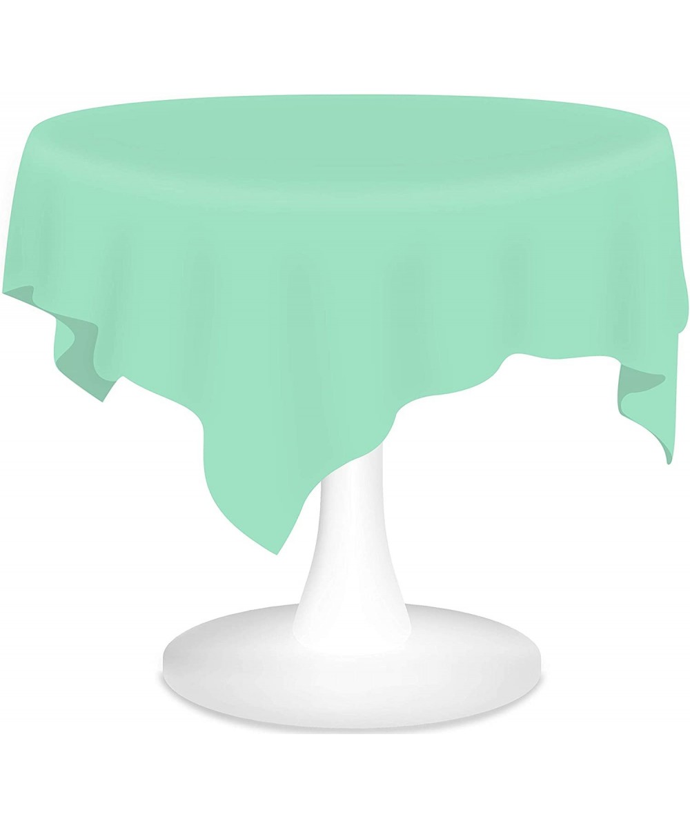 Fresh Mint Plastic Tablecloths 6 Pack Disposable Table Covers 84 Inches Circle Shower Party Tablecovers PEVA Vinyl Table Clot...