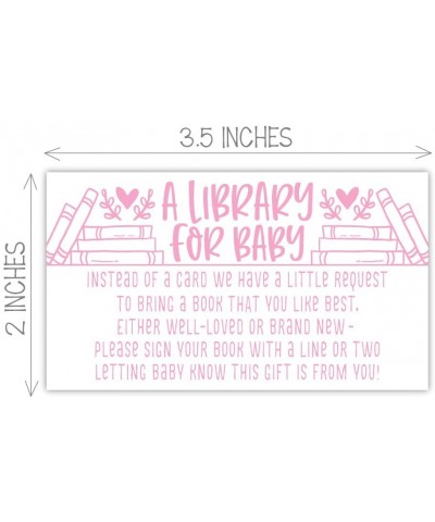 50 Pink Library for Baby - Girl Books for Baby Shower Request Cards - Invitation Insert - CE18YH0W3WA $7.20 Invitations