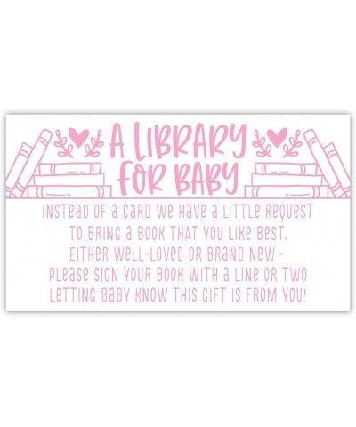 50 Pink Library for Baby - Girl Books for Baby Shower Request Cards - Invitation Insert - CE18YH0W3WA $7.20 Invitations