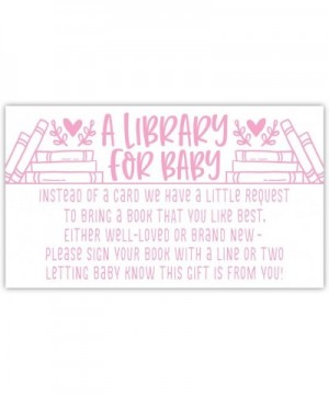 50 Pink Library for Baby - Girl Books for Baby Shower Request Cards - Invitation Insert - CE18YH0W3WA $7.20 Invitations