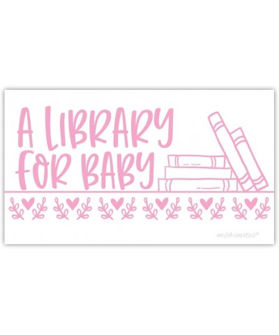 50 Pink Library for Baby - Girl Books for Baby Shower Request Cards - Invitation Insert - CE18YH0W3WA $7.20 Invitations