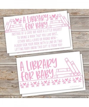 50 Pink Library for Baby - Girl Books for Baby Shower Request Cards - Invitation Insert - CE18YH0W3WA $7.20 Invitations