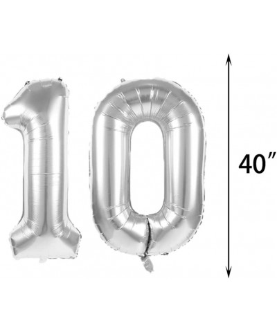 10th Birthday Decorations Party Supplies-10th Birthday Balloons Silver-Number 10 Mylar Balloon-Latex Balloon Decoration-Great...