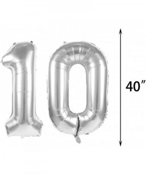 10th Birthday Decorations Party Supplies-10th Birthday Balloons Silver-Number 10 Mylar Balloon-Latex Balloon Decoration-Great...