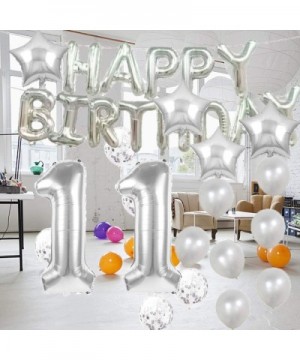 10th Birthday Decorations Party Supplies-10th Birthday Balloons Silver-Number 10 Mylar Balloon-Latex Balloon Decoration-Great...