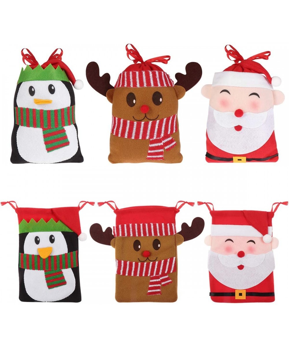 6PCS Large Christmas Candy Bags Gift Treat Bags for Favors and Decorations- Super Cute Santa Claus- Deer- Penguin - CX18UAEWU...