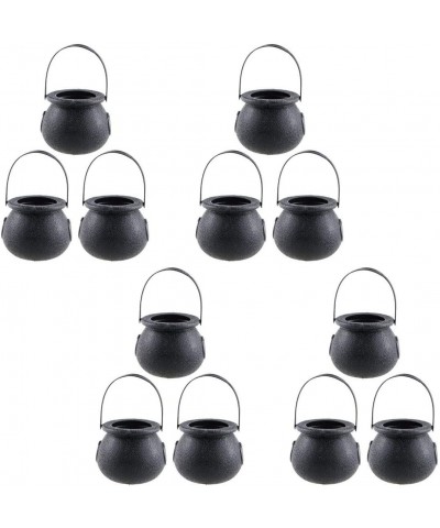 12 PCS Halloween Mini Candy Kettles Novelty Cauldron Kettles Cups Plastic Mini Black Witch Cauldron Multi-purposed Novelty Ca...