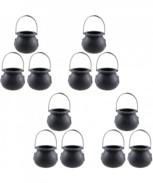 12 PCS Halloween Mini Candy Kettles Novelty Cauldron Kettles Cups Plastic Mini Black Witch Cauldron Multi-purposed Novelty Ca...