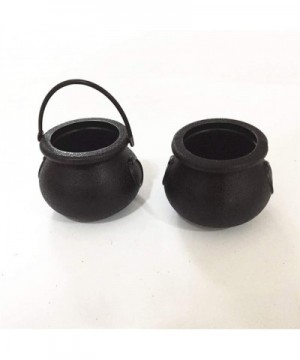 12 PCS Halloween Mini Candy Kettles Novelty Cauldron Kettles Cups Plastic Mini Black Witch Cauldron Multi-purposed Novelty Ca...