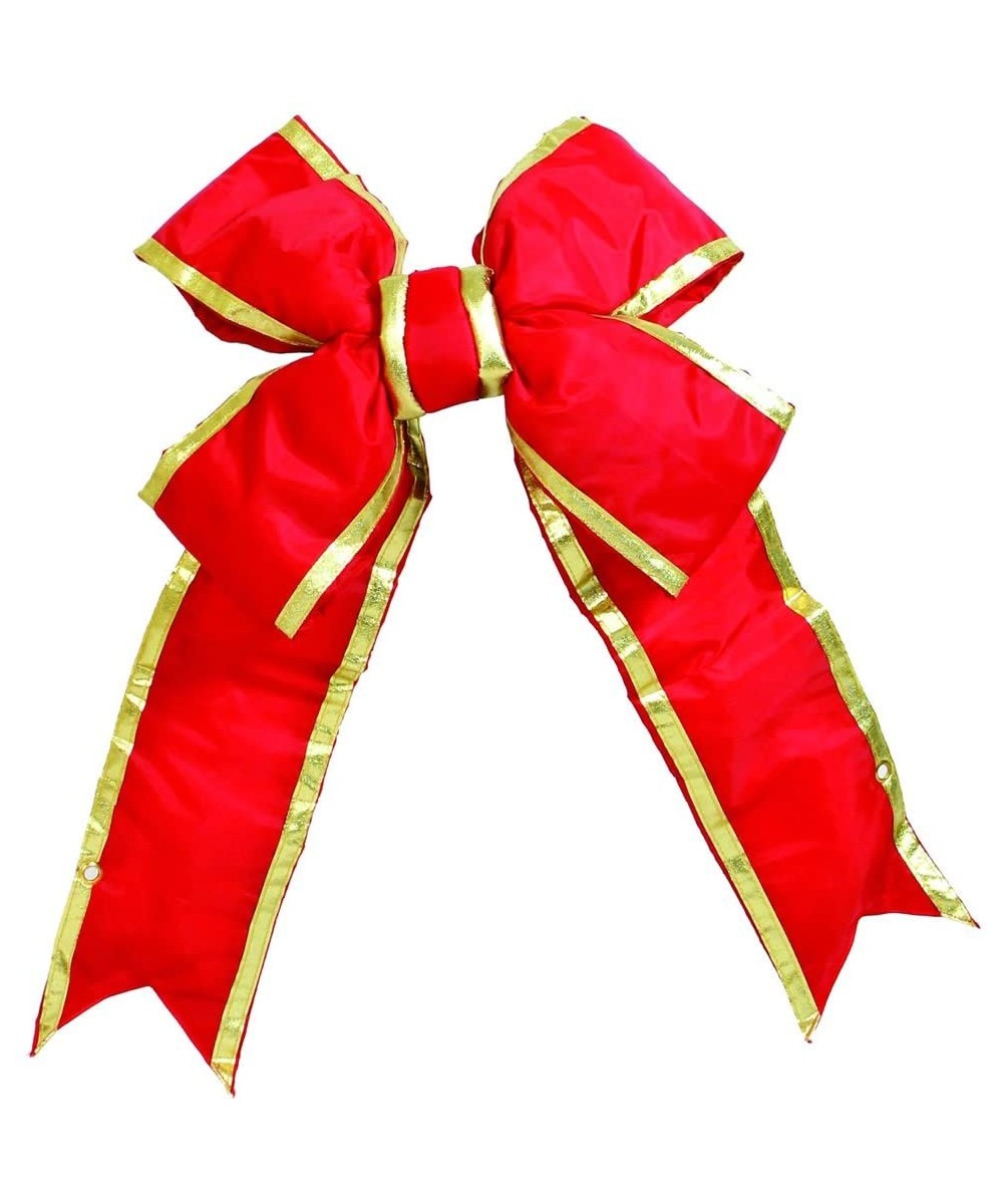 18" Red and Gold Nylon Decorative Christmas Bow- Indoor and Outdoor Use - C411H3IM1AZ $20.09 Swags