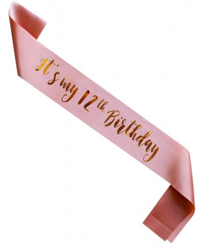 It's My 12th Birthday sash- Rose Gold Girl 12 Years Birthday Gifts Party Supplies- Pink Party Decorations - CQ18I364WYY $7.82...