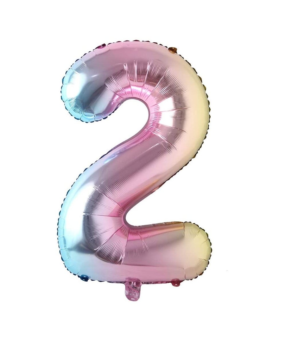 32 Inch Number Balloons Foil Ballon Rainbow Gradient Digit Ball Colorful Wedding Birthday Party Decoration Baby Shower Suppli...