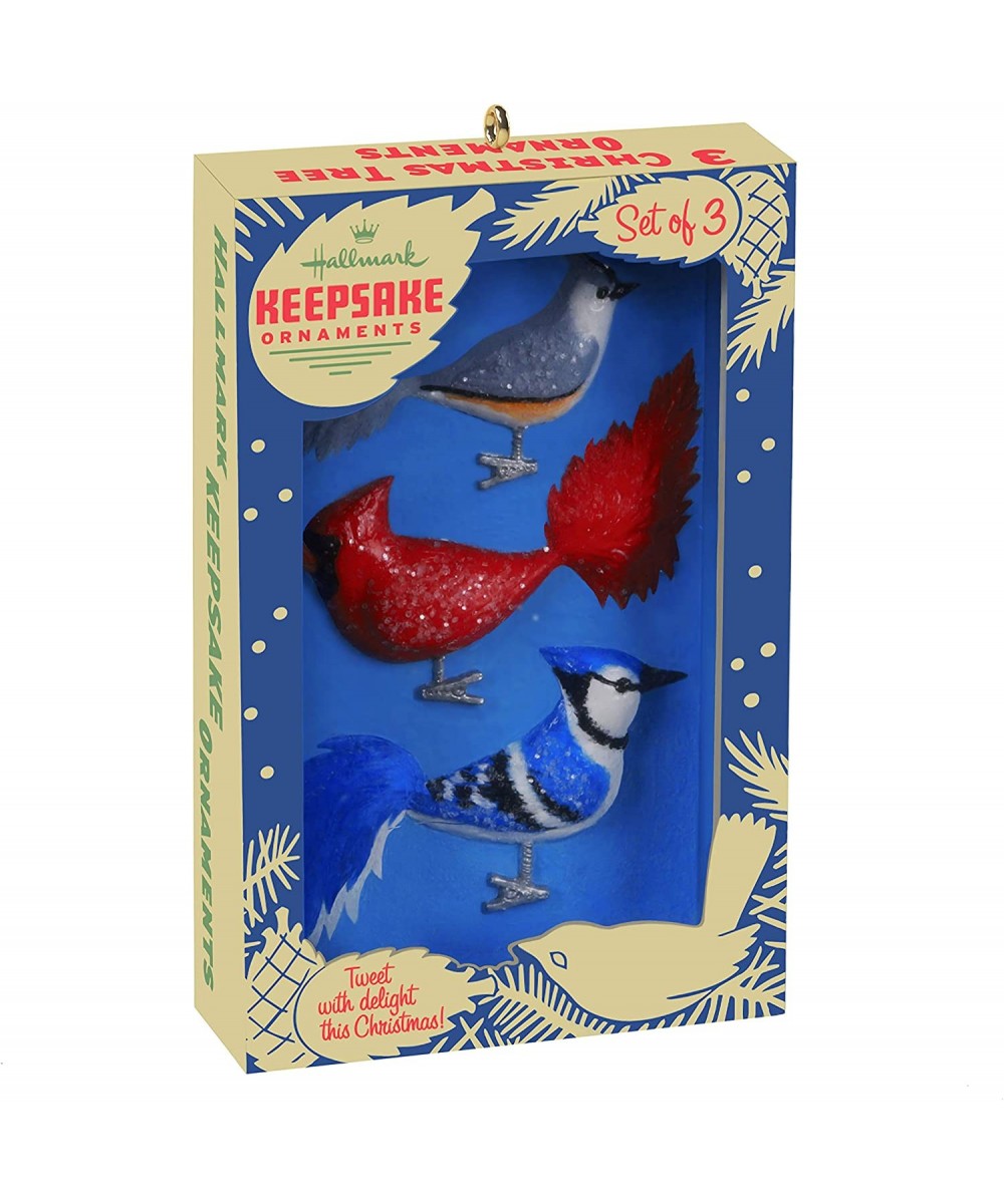 Christmas Ornament 2020- Nifty Fifties Cardinal- Blue Jay and Titmouse Birds - Nifty Birds - C9195DN2L8H $17.44 Ornaments