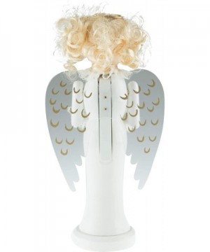 Blonde Angel Nutcracker - Angel Nutcracker Wears a Gold Halo and Holds a White Dove - 100% Wood - Angel Stands at 10" Perfect...