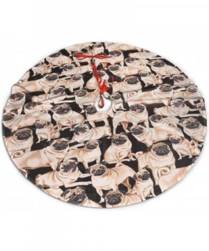 Christmas Tree Skirt 36 Inch Tree Mat Xmas Tree Ornament Black Pug Dog New Year Decor Festive Holiday Decoration Accessory - ...