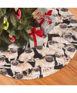 Christmas Tree Skirt 36 Inch Tree Mat Xmas Tree Ornament Black Pug Dog New Year Decor Festive Holiday Decoration Accessory - ...