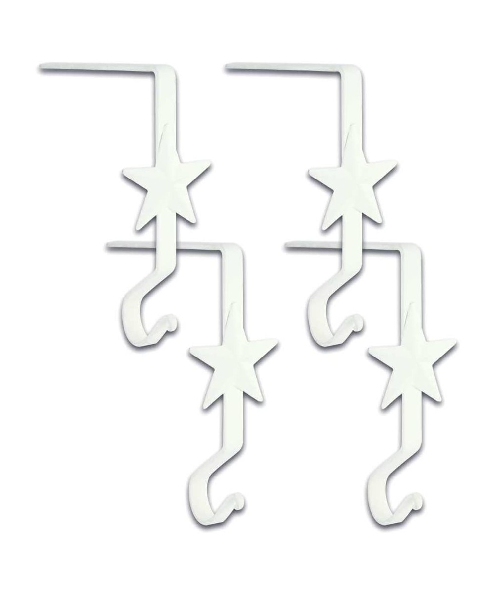 Stocking Hanger with Star 6" - White - Set of 4 - White - CC1883W7UG5 $25.08 Stockings & Holders