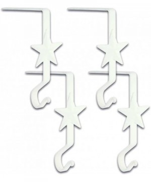 Stocking Hanger with Star 6" - White - Set of 4 - White - CC1883W7UG5 $25.08 Stockings & Holders