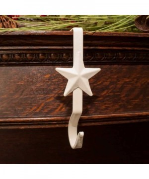 Stocking Hanger with Star 6" - White - Set of 4 - White - CC1883W7UG5 $25.08 Stockings & Holders