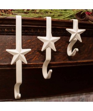 Stocking Hanger with Star 6" - White - Set of 4 - White - CC1883W7UG5 $25.08 Stockings & Holders