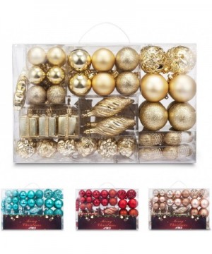 90ct Christmas Ball Assorted Pendant Shatterproof Ball Ornament Set Seasonal Decorations with Reusable Hand-Help Gift Boxes I...