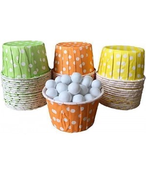 Polka Dot Candy Nut Cups 48 Pack Green- Yellow- Orange- White - CD11X6VLIA7 $27.61 Party Tableware