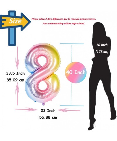 40 Inch Giant Foil Balloons Gradient Color Number Ballons Rainbow Party Balloons-Number 8 - Rainbow 8 - CL18SL86S65 $4.44 Bal...