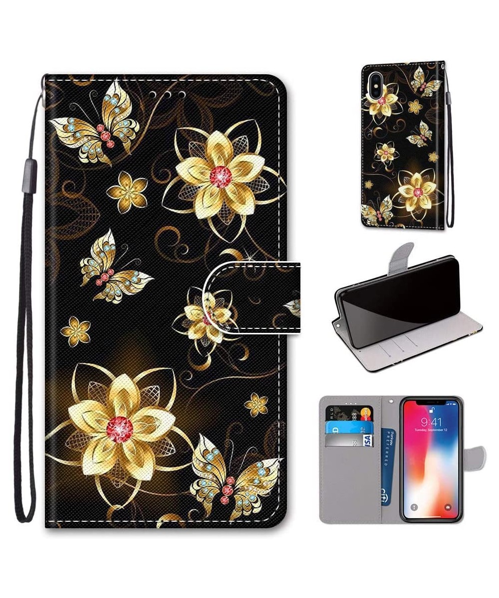 Full Body Case for iPhone XS Max-Colorful Pattern Design PU Leather Flip Wallet Case Cover with Magnetic Closure Stand Card S...