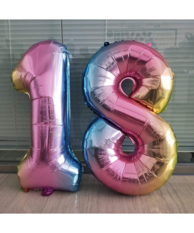 40 Inch Giant Foil Balloons Gradient Color Number Ballons Rainbow Party Balloons-Number 8 - Rainbow 8 - CL18SL86S65 $4.44 Bal...