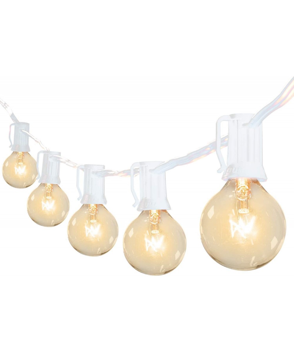 50Ft G40 Outdoor Patio String Light-Connectable Globe Lights with 52 Clear Bulbs(2 Spare)- UL Listed Backyard Lights for Indo...