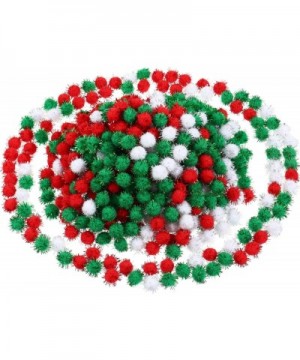 600 Pieces Christmas Pom Poms Glitter Pom Poms Arts and Crafts Making Balls for Christmas Craft Making Party Supplies (Red- G...