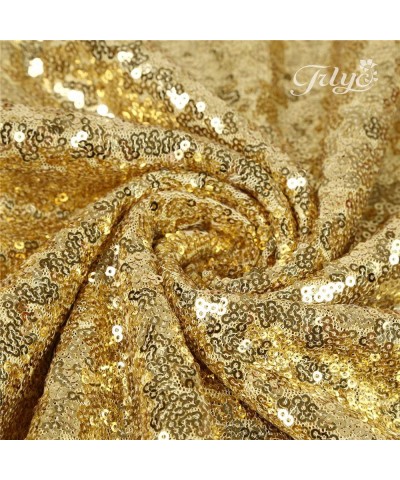 60x102-Inch Rectangular Gold Sequin Tablecloth for Wedding Party Christmas Day-Gold - Gold - C417YUICT39 $18.11 Tablecovers