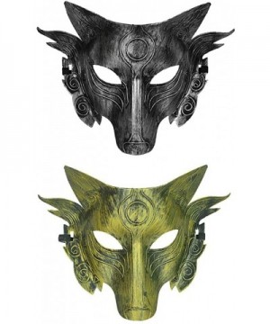 Wolf Mask Steampunk Style Scary Horror Devil Wolf Animal Masquerade Halloween Costume Cosplay Party mask - Gold - CW19G0LZ2X6...