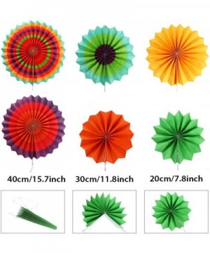 32 Pieces Fiesta Party Decoration Include Paper Fans- Tissue Paper Pom Poms- Circle Dot Garland and Tissue Paper Tassel for B...