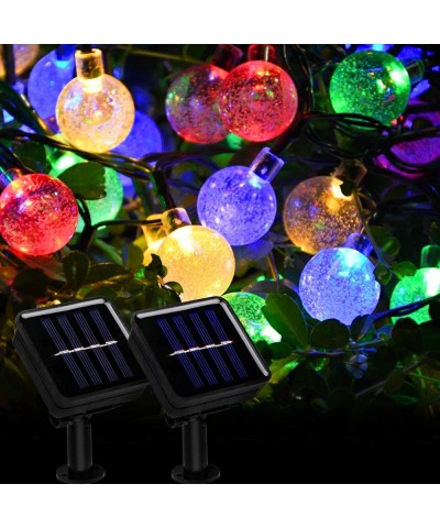 2 Pack Solar Globe String Lights 30 LED 21.3Ft 8 Modes Waterproof Colorful Solar Fairy Lights Outdoor Decorative for Garden- ...