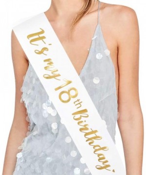 It's My 18th Birthday! Sash - 18th Birthday Sash 18th Birthday Party Supplies (White & Gold Foil) - CM18IRDESUW $6.17 Favors