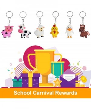 24 Pack Farm Animal Keychains for Farm Animal Party Favors Supplies- Kids Party Bag Fillers- School Carnival Rewards- Farm An...