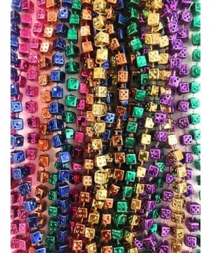 Bunco Dice Mardi Gras Bead Necklaces for Party Favors- 1 Dozen- 12 pieces - CX18GTX7IWE $7.06 Favors