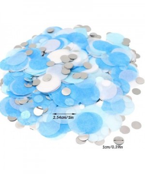 Paper Table Confetti Circles- Party Confetti Dots for Wedding- Holiday- Anniversary- Birthday 1 Inch (1.76 OZ)-Blue White & S...