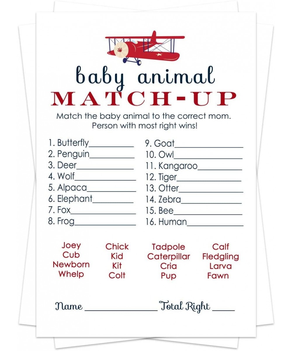 Airplane Baby Shower Animal Matching Game Pack (25 Cards) Fun Guess The Pair Activity - Sprinkle - Adults - Groups - Kids Bir...