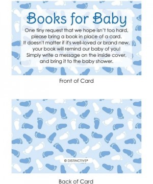 Books for Baby Request Cards - Blue Boy Baby Shower Invitation Inserts - 20 Cards - C012N1M8D42 $6.89 Invitations