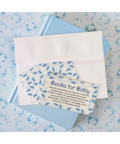 Books for Baby Request Cards - Blue Boy Baby Shower Invitation Inserts - 20 Cards - C012N1M8D42 $6.89 Invitations