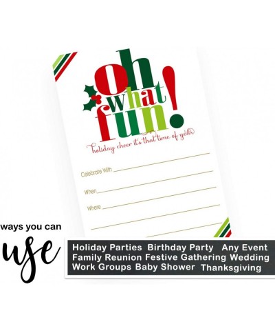 Oh Fun Christmas Party Invitation with Red Envelopes (15 Pack) Jingle Mingle Invites - Holiday Party Supplies - Festive Celeb...